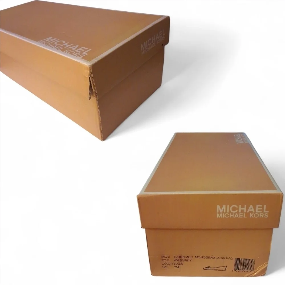 Michael Kors Fulton Moc Flats Monogram Jacquard Logo Loafers w/ Box